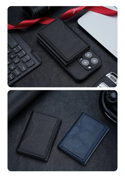 Porte-Cartes Magnétique en Cuir MagSafe – Coque de Protection iPhone 14 à 16 Pro/Max