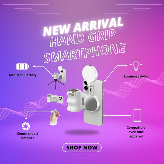 Poignée Smartphone FlashRetail – Support Magnétique et Télécommande pour Photos & Vidéos